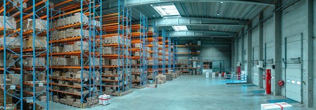 Boxed inventory in a warehouse